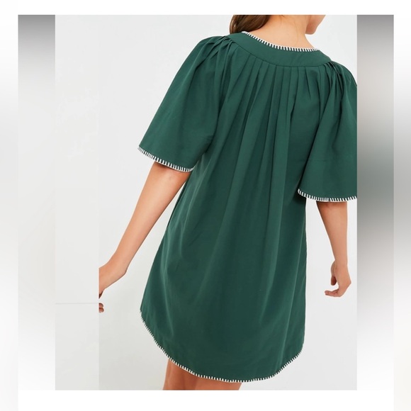 Pomander Place Green Finley Dress XL Flutter Sleeve Cotton Mini NWT - Picture 4 of 5